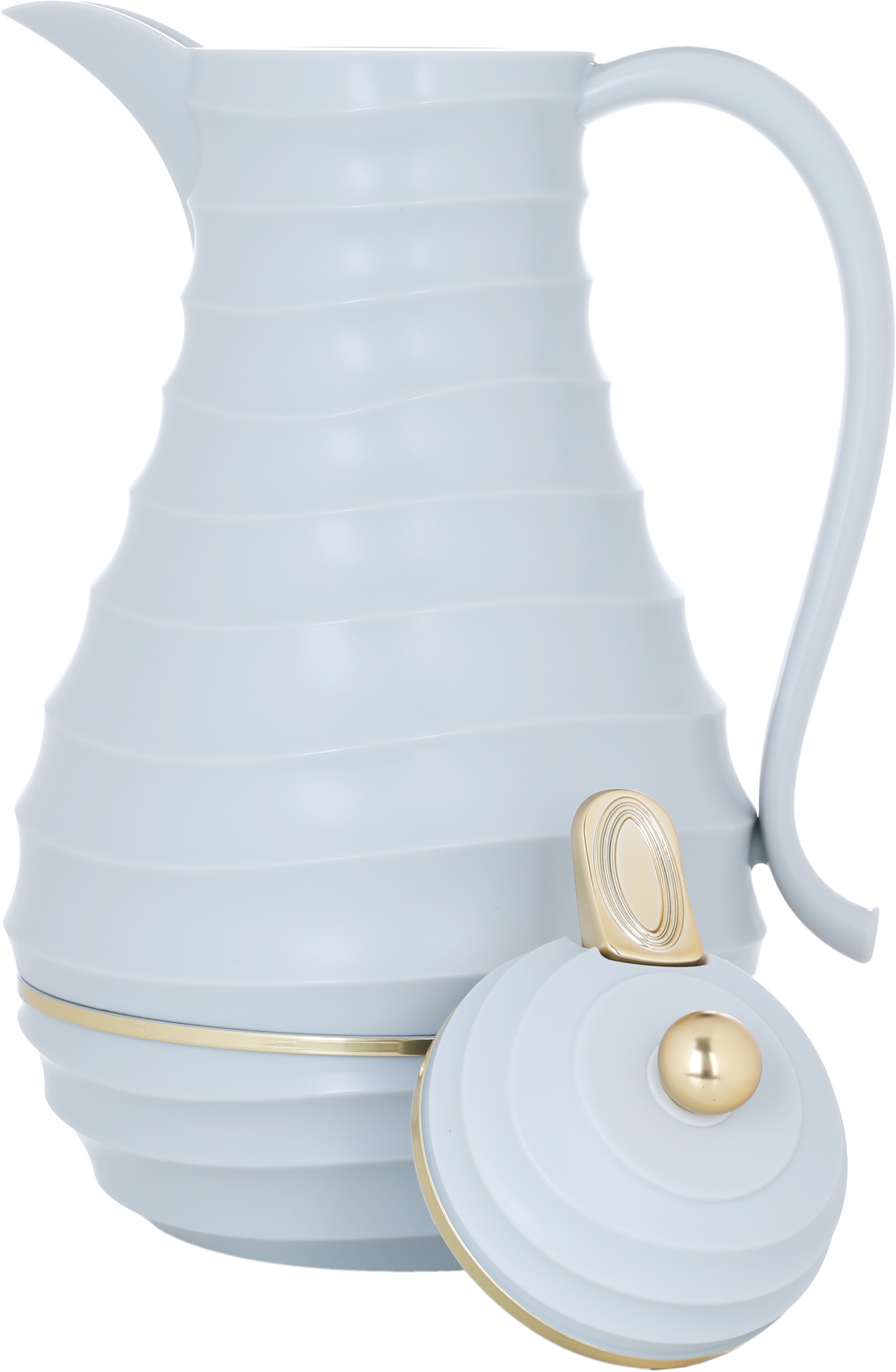 Al Saif Gallery Blanca thermos set, 1/0.75 liter, thermal glass inner container, plastic outer shell - light gray product image 2