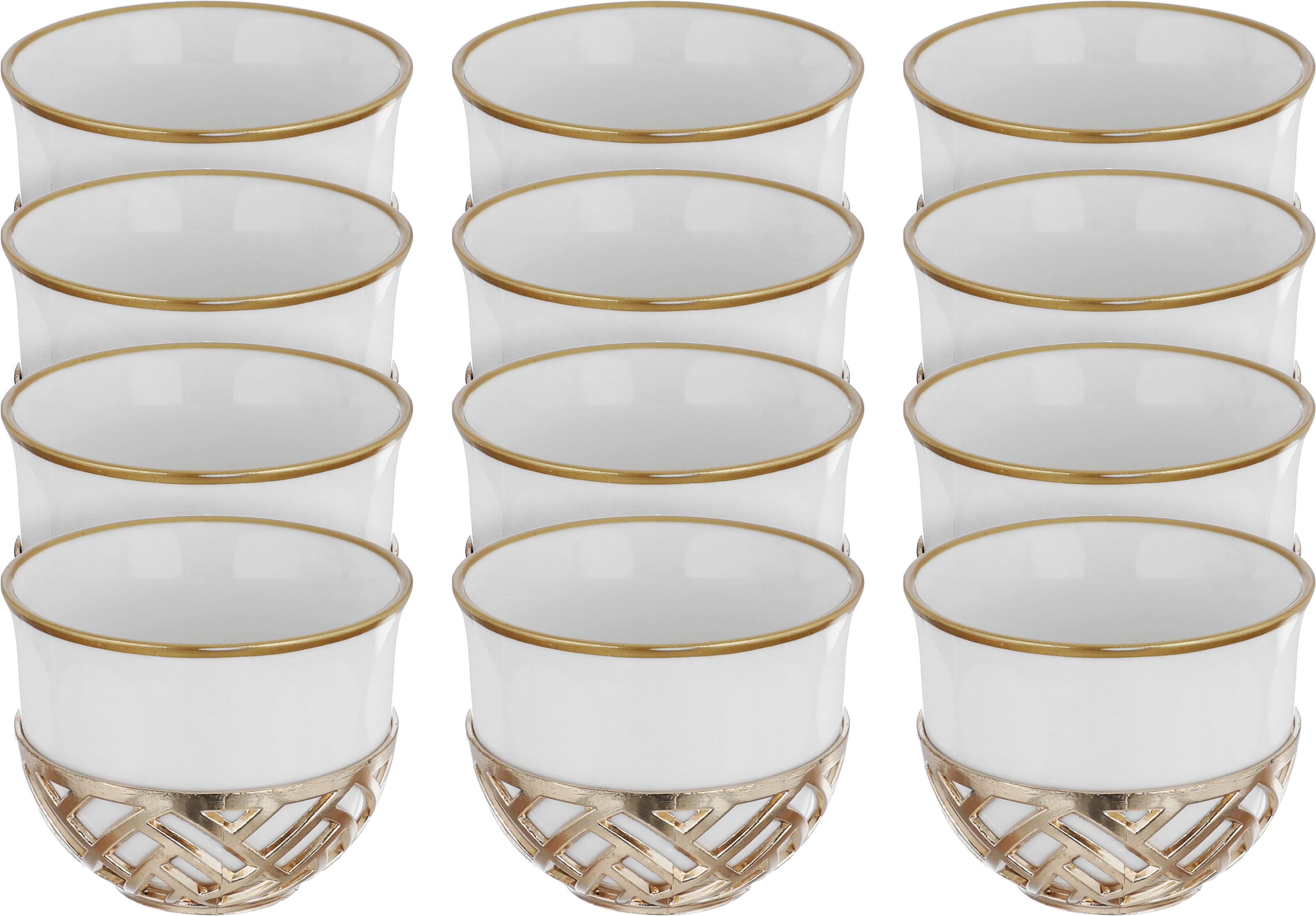 Al Saif Gallery Porcelain Arabic Coffee Cups Set, 90 ml, 12 Pieces - White product image