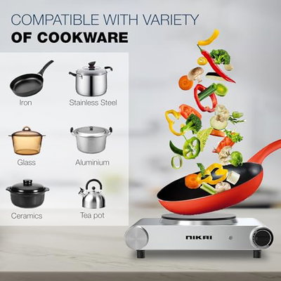 موقد كهربائي نيكاي، 1500 واط، 1 عين، Nktoe4N2 - فضي product image 6