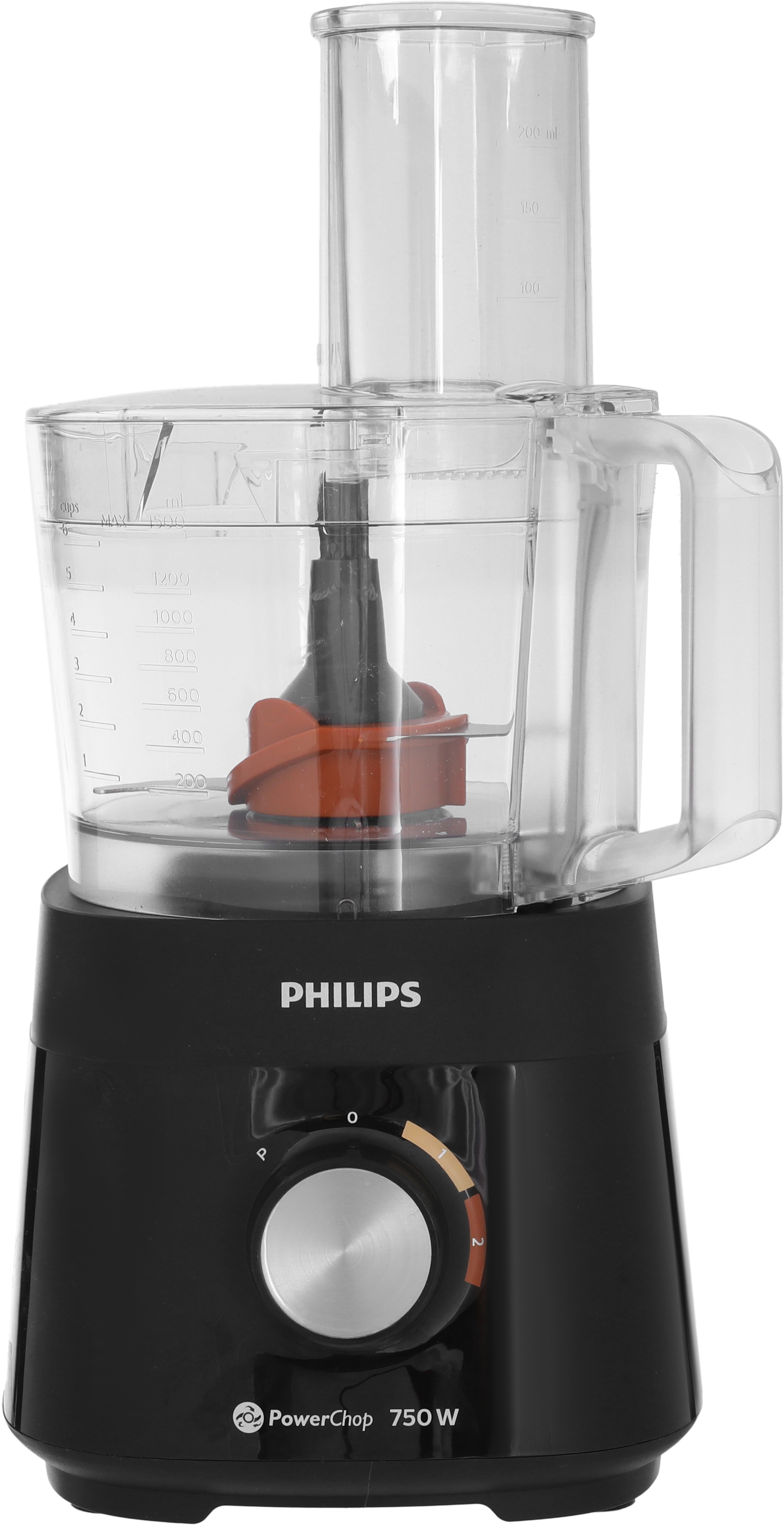 Philips Food Processor, 750 Watt, 1.5 Liter, 2 Speeds, 4 Functions, 6 Pieces - Black product image 1