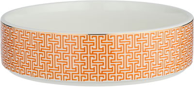 تمرية بغطاء بورسلان ون مور، 19x19x6 سم، دائري - برتقالي أبيض product image 2