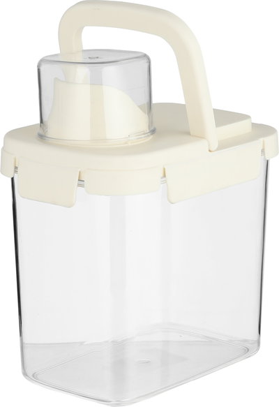 Al Saif Gallery Plastic Container, 1.5 Liters, Lid, 16X11X15 Cm - Cream  Clear product image 3