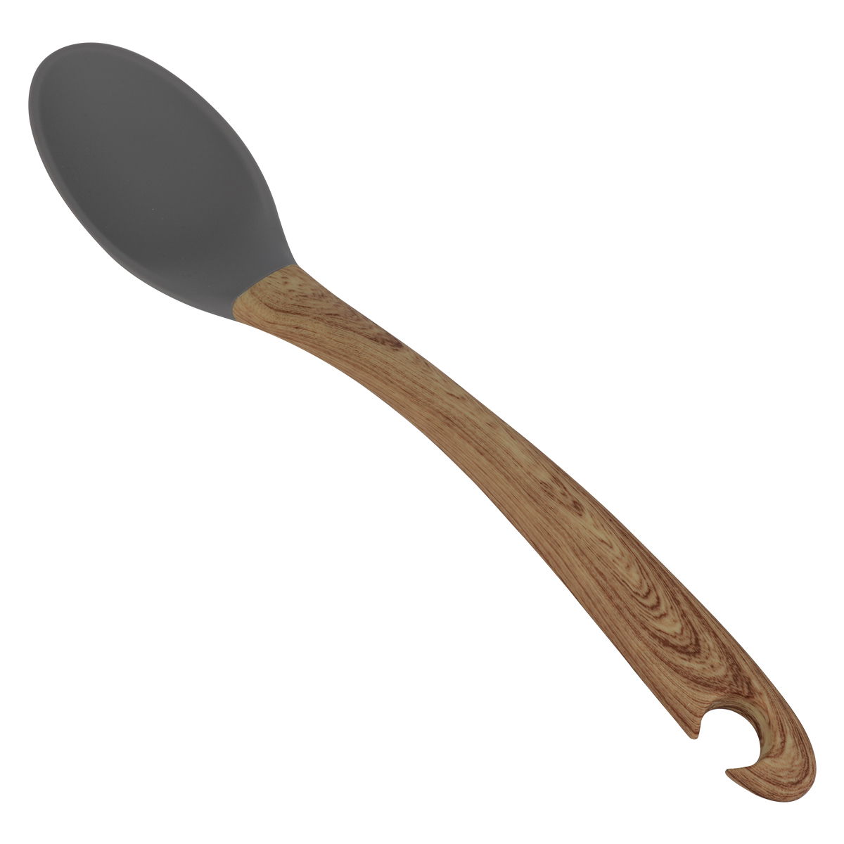 ملعقة غرف سيلكون السيف غاليري، بيضوي بيد خشب - رمادي product image 2