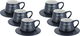 Alsaif Gallery Porcelain Cup and Saucer Set, 90 ml, 12 Pieces - Black product image 1