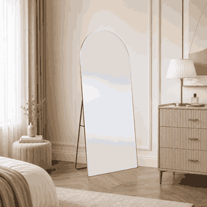مراية ستاند زجاج، 160×50 سم، ستاند معدن - فضي product image