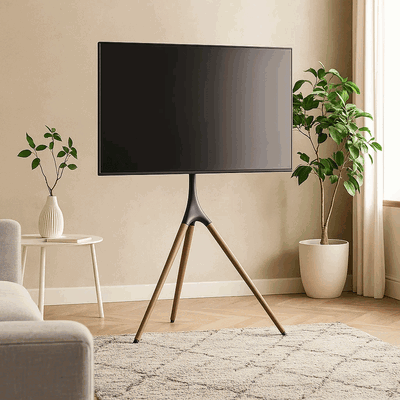 حامل تلفاز ارضي معدن و خشب، 140 سم - اسود خشبي product image 2