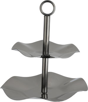 شيالة تقديم ستانلس استيل السيف غاليري، 23  / 17 سم، دورين، دائري، مسكة يد - أسود لامع product image