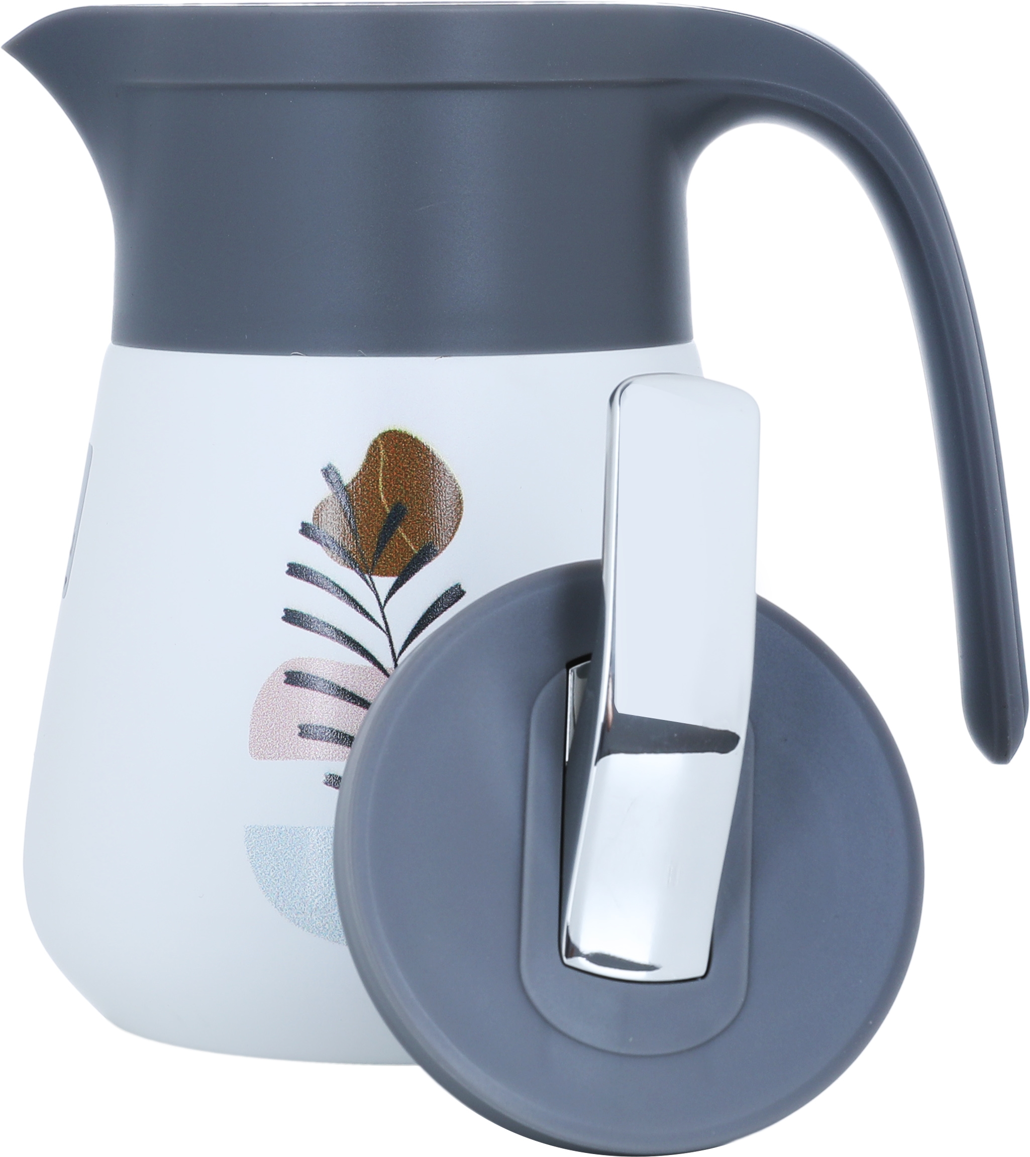 Gloria glass thermos, 500 ml, plastic outer shell - gray product image 1