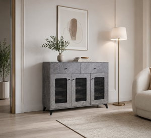 Modern MDF wooden buffet, 95×100×35 cm - Gray product image