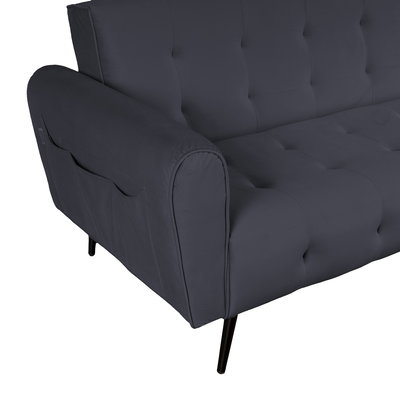 كنبة سرير مونتيلا خشب سويدي باك كومفورت، 190x70x90 سم، قماش مخمل - رمادي داكن product image 4