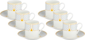 طقم فناجين قهوة تركي مع صحون بورسلان السيف غاليري، 12 قطعة، 80 مل - متعدد الالوان product image