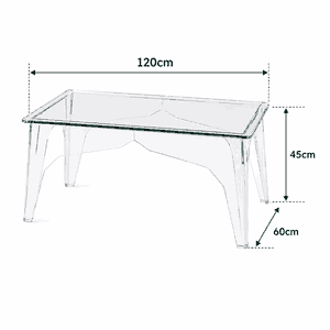 طقم طاولات اكريلك و معدن، 5 قطع - شفاف product image 2