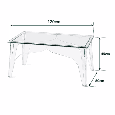 طقم طاولات اكريلك و معدن، 5 قطع - شفاف product image 2