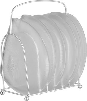 طقم صحون زجاج السيف غاليري، 6 قطع، مع ستاند، منقوش - فضي شفاف product image 2