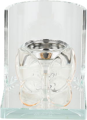 مبخرة زجاج السيف غاليري، قاعدة مزينة فراشة عسلي، 12x9x10 سم - شفاف product image 2