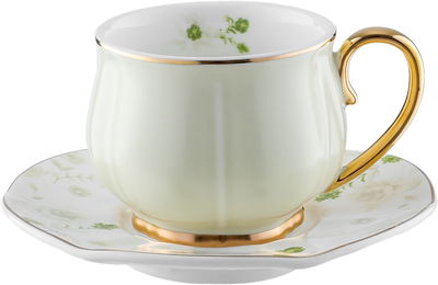 طقم فناجين قهوة مع صحن بورسلان السيف غاليري، 12 قطعة، 100 مل - بيج product image 2