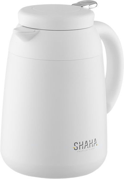 ترمس شاها، 1 لتر، خامة داخلية استيل، غطاء ضغاط - ابيض product image 3