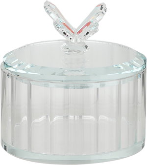 علبة تخزين زجاج السيف غاليري، 10x10x9.5 سم، دائري، غطاء - شفاف ملون product image