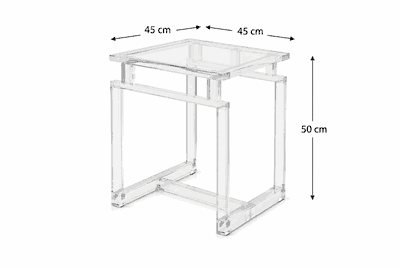 طقم طاولات اكريلك، 5 قطع - شفاف product image 4