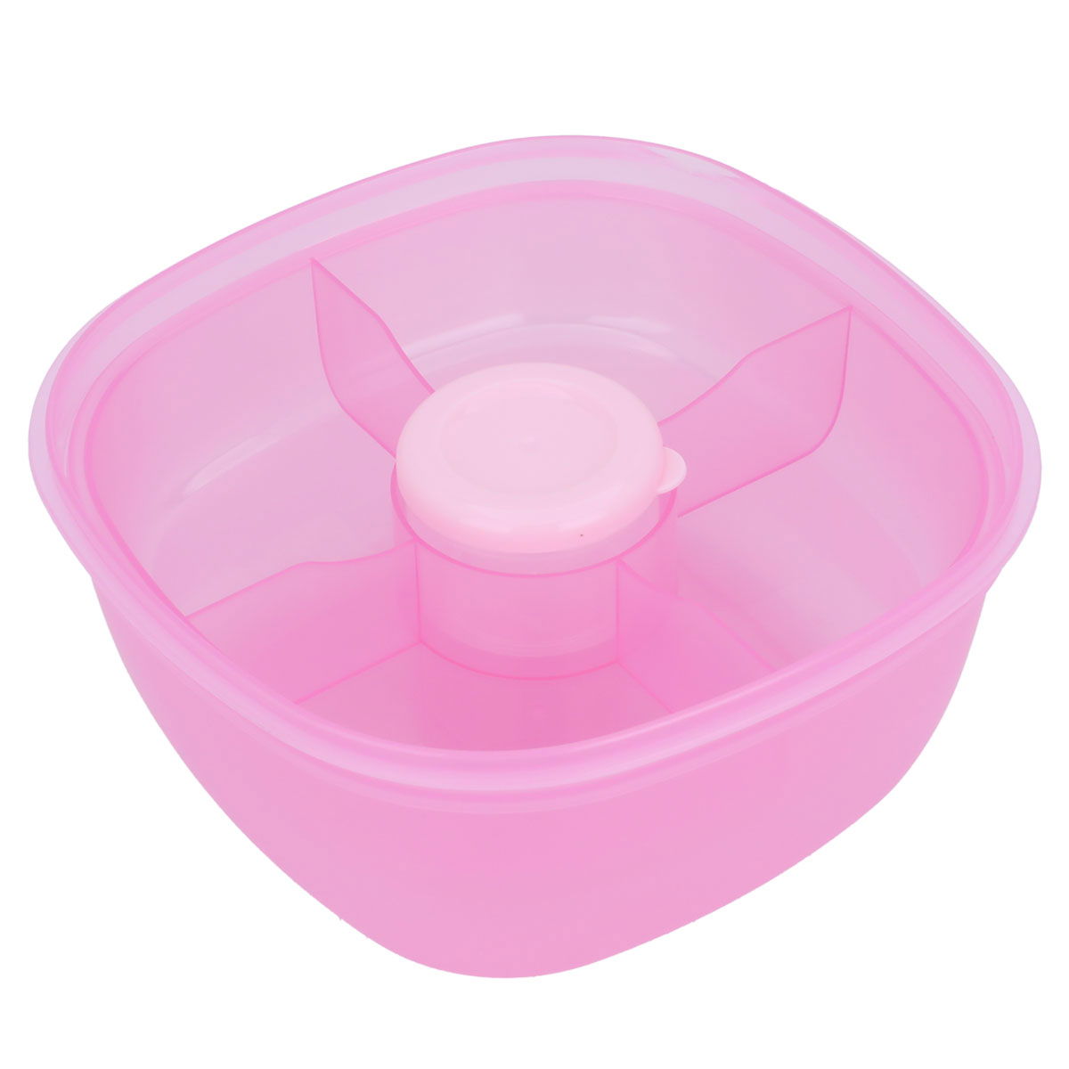 Al Saif Gallery plastic lunch box, square, with lid, 1.2 liters - pink product image 2