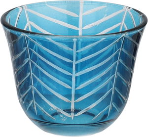Al Saif Gallery Glass Sugar Cup Serving Set, 11cm, 26 Pieces, Floral Pattern - Transparent Blue product image 2