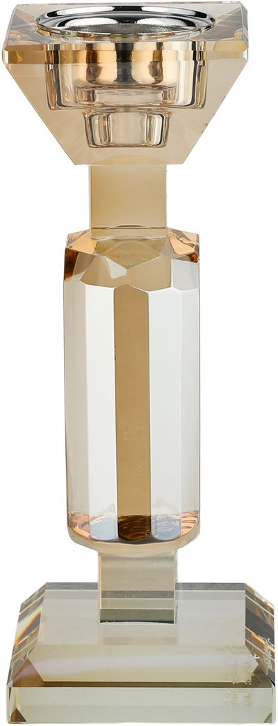 مبخرة زجاج السيف غاليري، 7x7x18 سم، قاعدة مربع - ذهبي شفاف product image 3