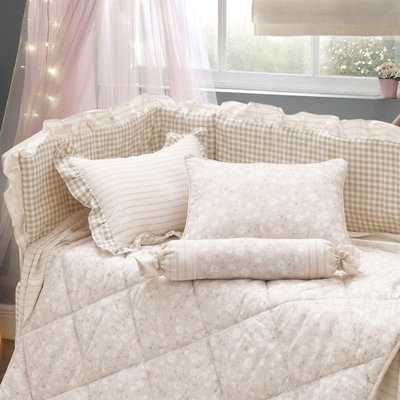 طقم لحاف اطفال مريم قطن، 9 قطع، 145x95 سم - بيج فاتح product image 3