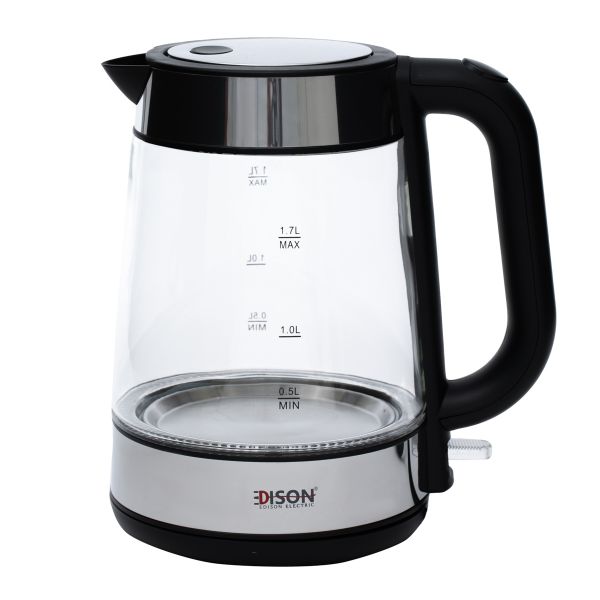 Edison Steel Electric Kettle, 2200 Watt, 1.7 Liter, F-625 - Clear Black product image 3