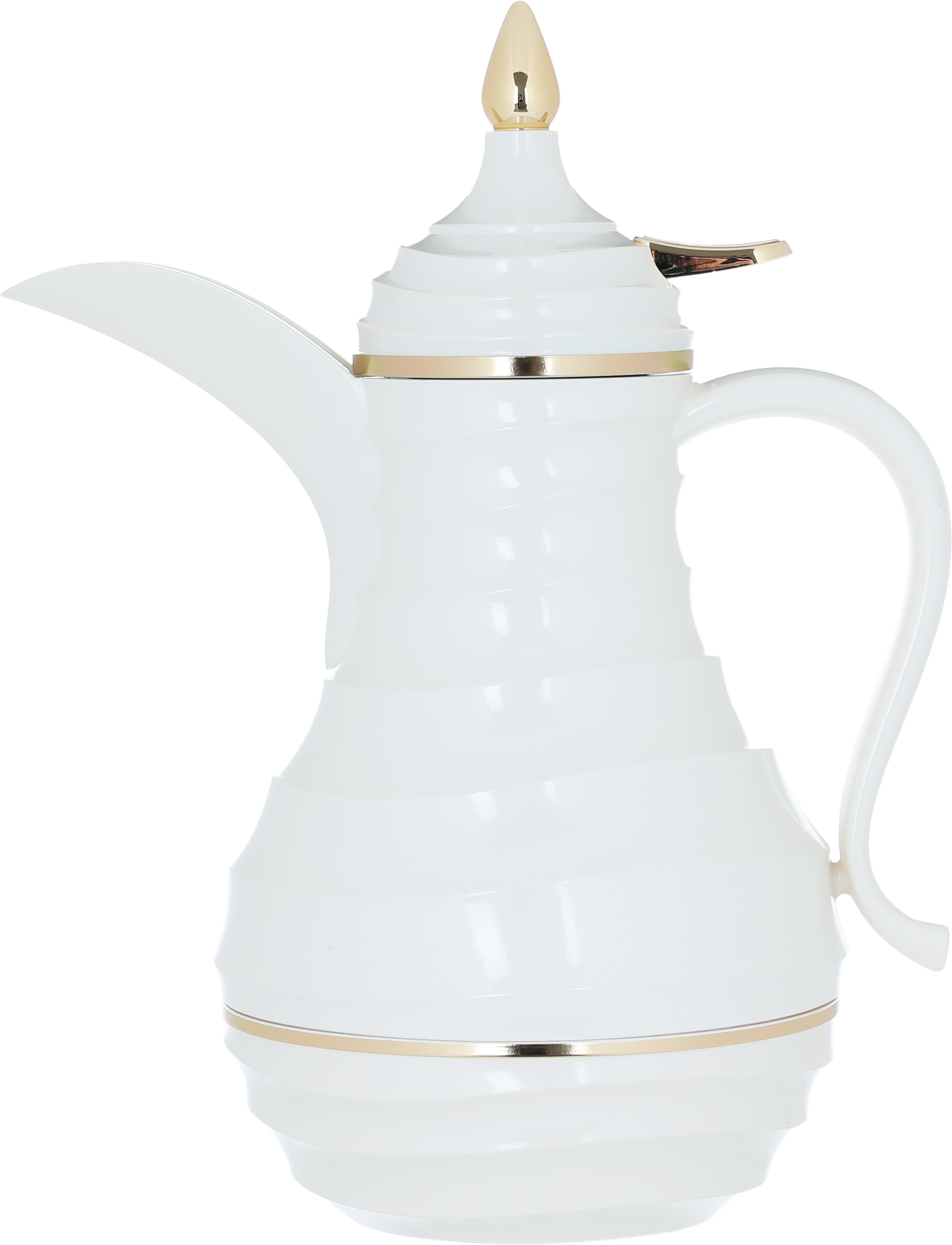 Al Saif Gallery Blanca thermos set, 1/0.75 liter, 2 pieces, thermal glass inner shell, plastic outer shell - pearl product image 2