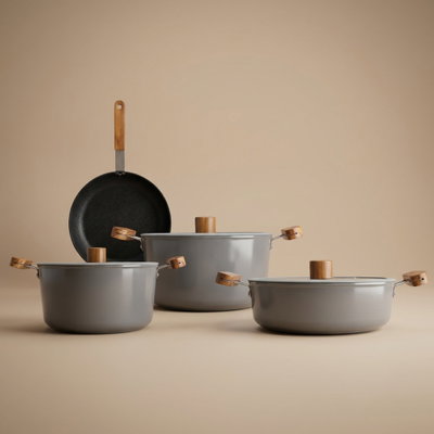 Tornado Ceramic Cookware Set, 7 Pieces - Dark Grey product image 1