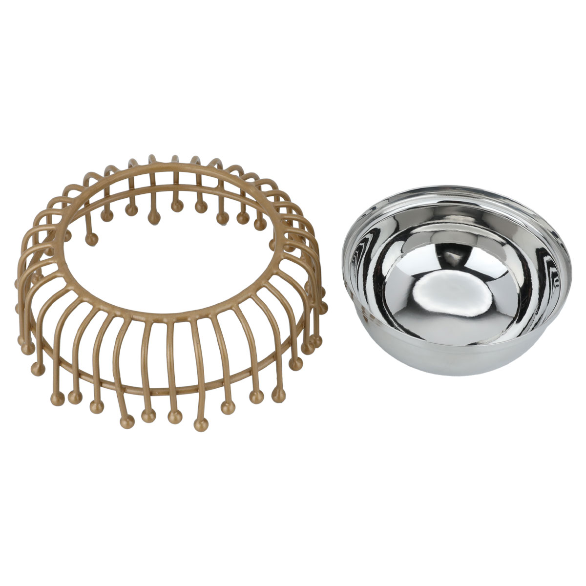 صحن تقديم استيل السيف غاليري، دائري، قاعدة - فضي ذهبي product image 2