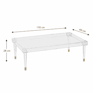 طقم طاولات اكريلك و معدن، 5 قطع - شفاف product image 2