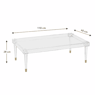 طقم طاولات اكريلك و معدن، 5 قطع - شفاف product image 2