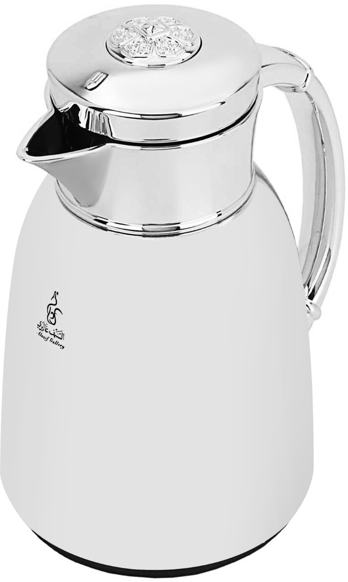 Al Saif Gallery Yatooq thermos, 650 ml, glass inner container, plastic outer shell - silver product image 1