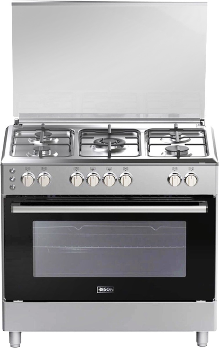 فرن غاز قائم إديسون، 60×90 سم، 5 شعلات، EDGS-90-3 - فضي product image