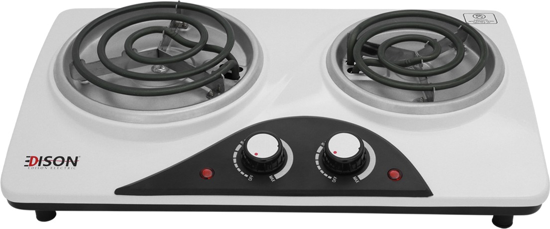 Edison Es-3206Sw Double Electric Stove, 2200 Watt, 46X28X10 Cm - White product image 3