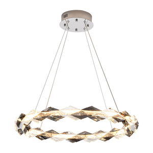 Meshkati Modern chandelier, LED, 3000 Kelvin, circular, 60 cm, steel crystal - silver gray crystal product image 2