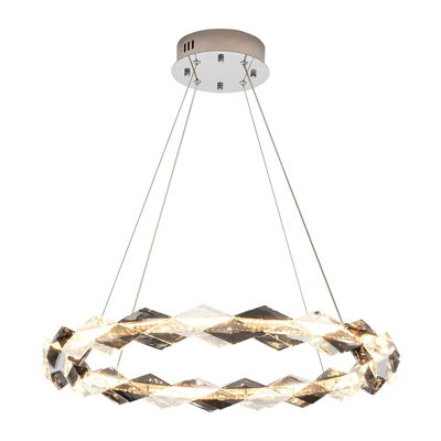 Meshkati Modern chandelier, LED, 3000 Kelvin, circular, 60 cm, steel crystal - silver gray crystal product image 2