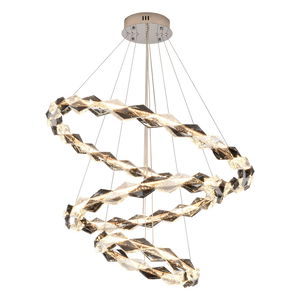 أنارة معلقة مودرن مشكاتي، 3 حلقات، 40× 60×80 سم ، 80واط، ألومنيوم زجاج كروم product image 2