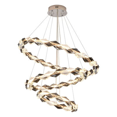 أنارة معلقة مودرن مشكاتي، 3 حلقات، 40× 60×80 سم ، 80واط، ألومنيوم زجاج كروم product image 2