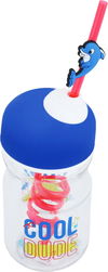Al Saif Gallery glass mug, 100 ml, Turkish, with blue lid, with red straw - transparent product image 2