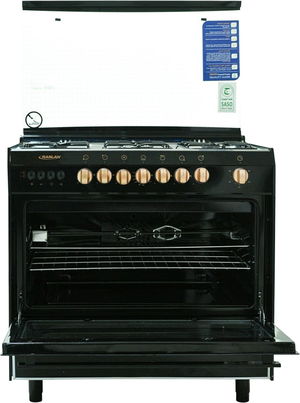 Raslan 9905RM-N Stainless Steel Gas Oven, 5 Burners, 90x60 cm, Self Ignition - Black product image 2