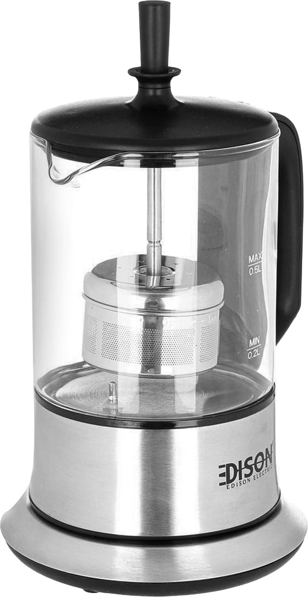 غلاية ومحضر شاي إديسون، أستيل، زجاج، 0.5 لتر، 1100 واط - أسود product image 3