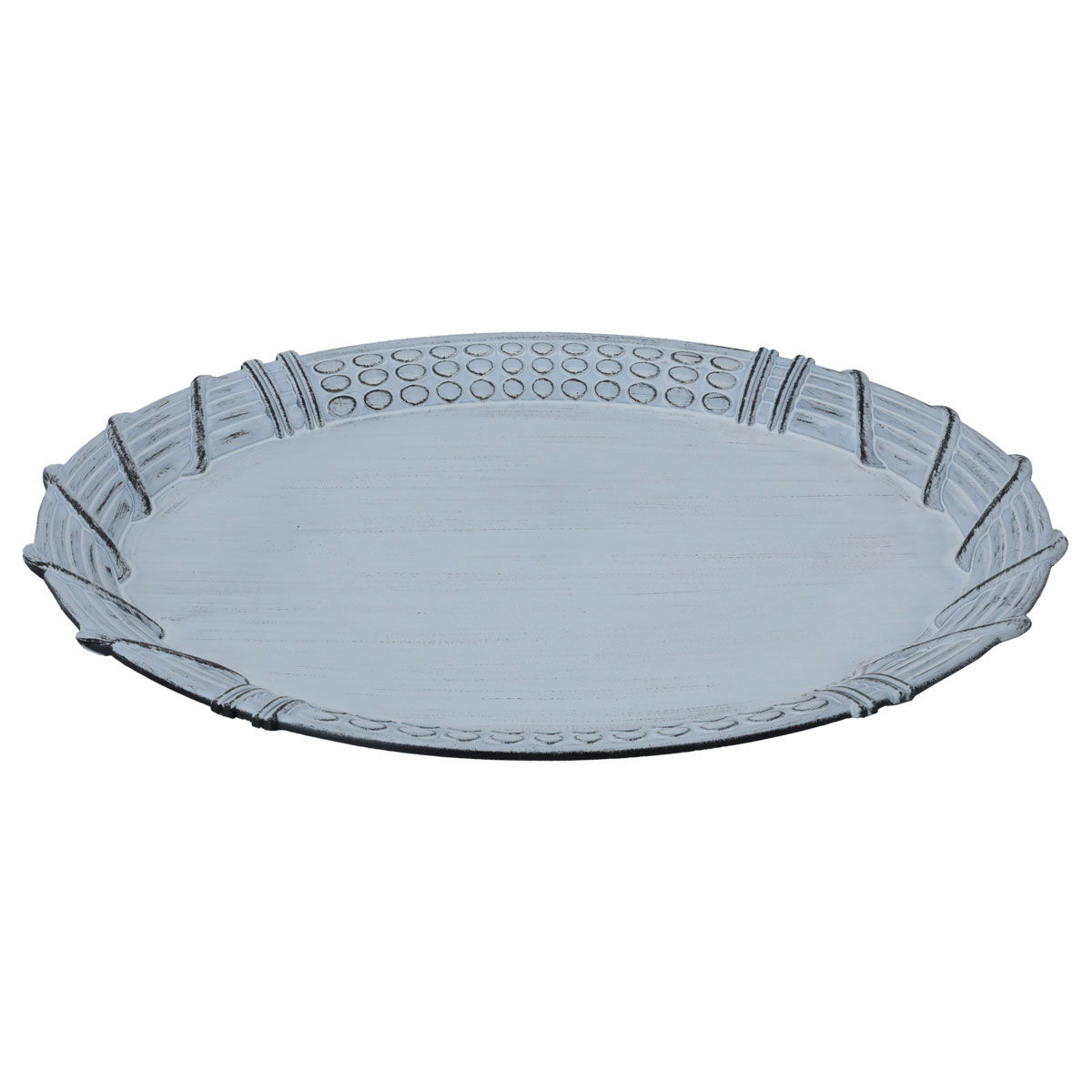 Al Saif Gallery Plastic Serving Topper, 43x31x2.5 cm, Oval, Engraved, Small - White product image