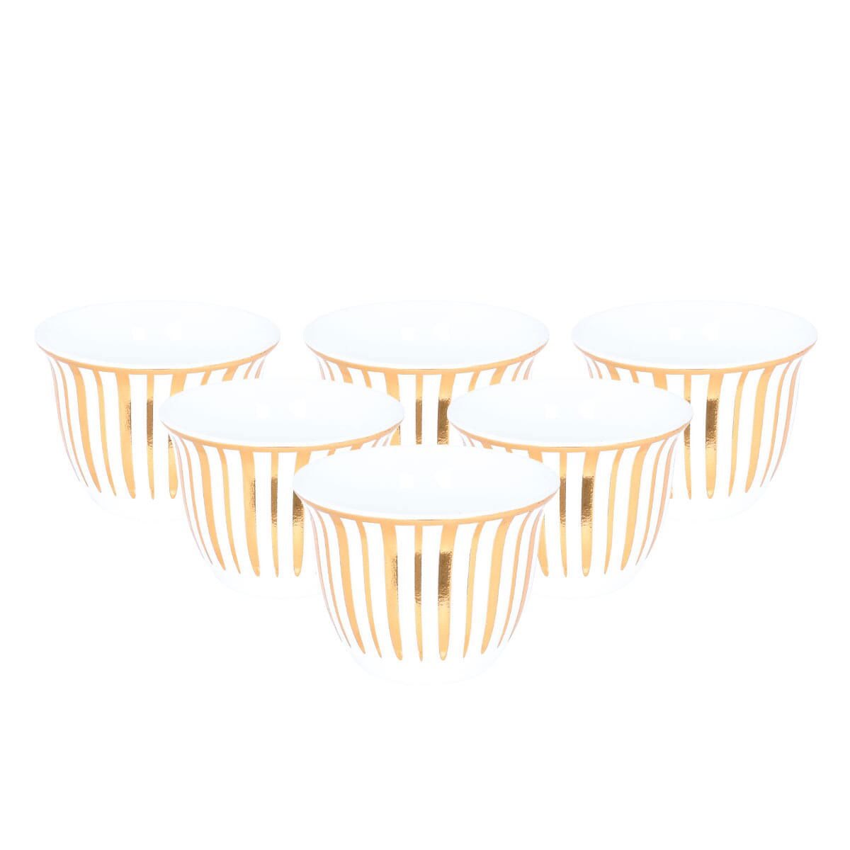 Alsaif Gallery Bialat and coffee cups and saucers serving set, 26 pieces, golden pattern - white product image 3