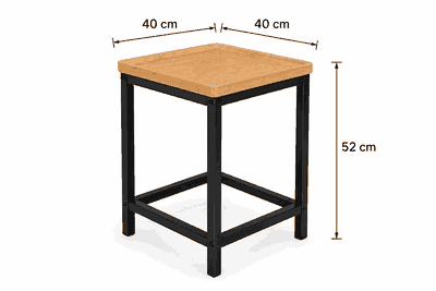 طقم طاولات خشب MDF و معدن، 5 قطع - اسود بني product image 4