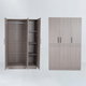 خزانة ملابس خشب MDF، 54×160×200 سم 3 ابواب - رمادي فاتح product image 2