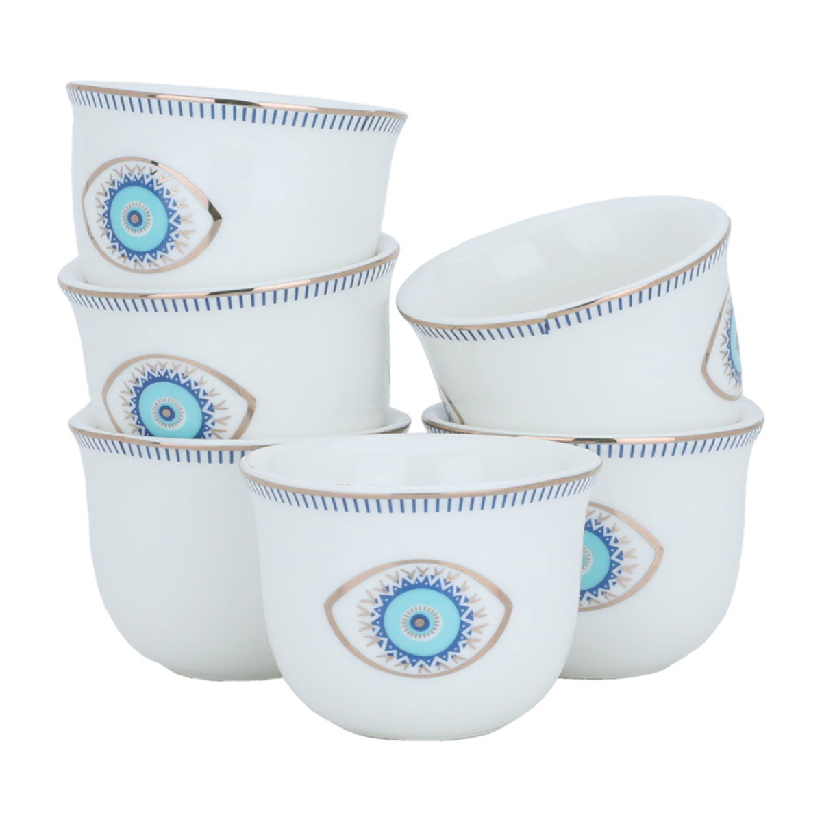 Porcelain coffee cup set, 12 pieces - white product image 1
