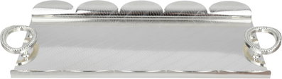 طقم طوفريات تقديم ستانلس ستيل، 3 قطع، منقوش، مقبض معدني - فضي مطفي product image 3