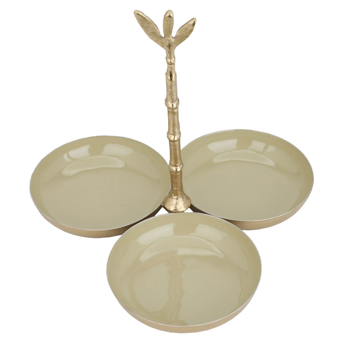 Al Saif Gallery steel circular sweet presentation bag, 23x23x3 cm, 3 boxes - gold product image 2